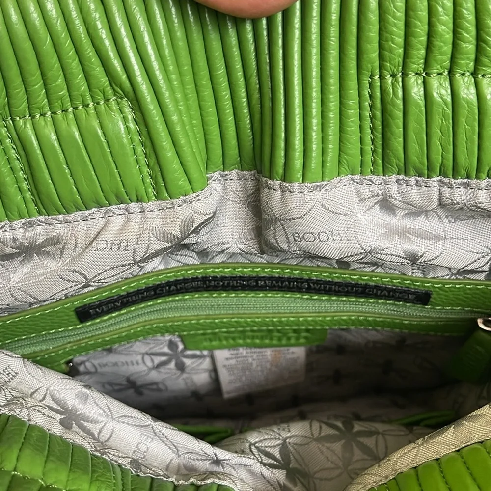 BODHI green leather hobo bag large - Picture 2 of 5